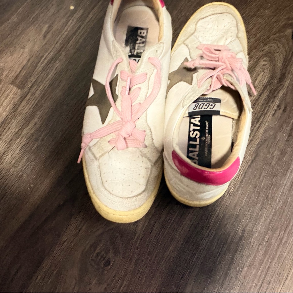 All Saints White Sneakers With Pink Accents